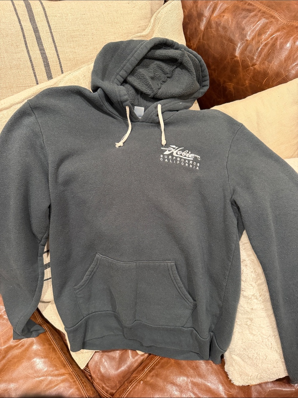 Hobie Charcoal Pullover Hoodie with White Logo